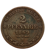 Saxônia 2 Pfennig 1869
