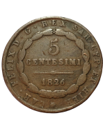 Sardenha 5 centésimos 1826