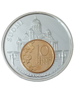 Finlandia  10 Pennia 1998 - Lembrança turística de 1990 (moedas euroeias)