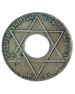 África Ocidental Britânica 1/10 centavo 1908 - Nigéria