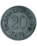 Reino da Sérvia 20 para 1912