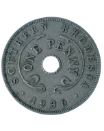 Rodésia do Sul 1 Penny 1936 - Colônia britânica