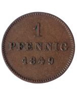 Baviera 1 pfennig 1849