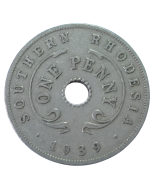 Rodésia do Sul 1 Penny 1939 - Colônia britânica