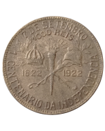 Brasil 1000 Réis 1922 - 100º Aniversário - Independência do Brasil  (Letras de erro: "BBASIL" em vez de "BRASIL")