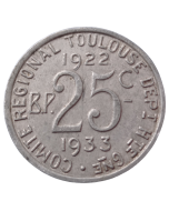 Comuna de Toulouse 25 Cêntimos 1922 - Notgeld Francês