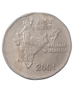 Índia 2 rúpias 2001 - Integração nacional
