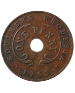 Rodésia do Sul 1 Penny 1951 - Colônia britânica