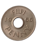 Ilhas Fiji 1 penny 1966 - Domínio Britânico