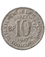 Comuna de Toulouse 10 Cêntimos 1922 - Notgeld Francês