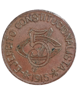 México  Revolucionário 5 centavos 1915 - Chihuahua 
