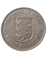Jersey 10 Pence Novos 1975