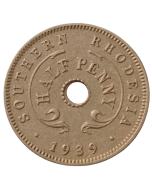 Rodésia do Sul ½ pence 1939 - Colônia britânica