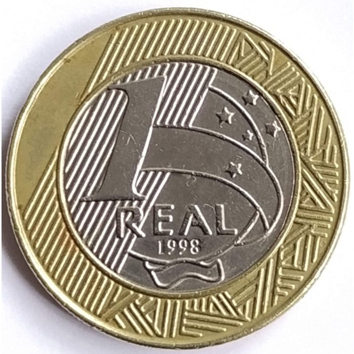 Moeda do Brasil - 1 Real - 1998 com a letra P ( PROVA )