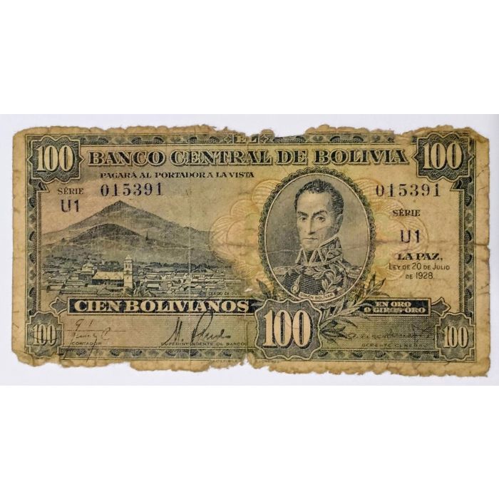 Bolívia 100 Bolivianos 1928 BC