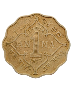 Índia Britânica 1 Anna 1910