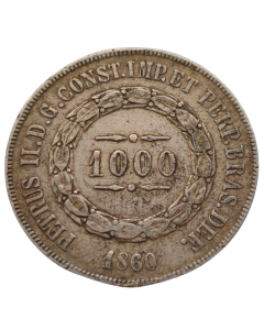 Brasil 1000 Réis 1860 - Prata