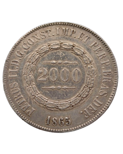 Brasil 2000 Réis 1865 - Prata