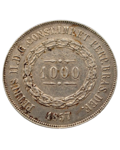 Brasil 1000 Réis 1857 - Prata