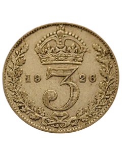 Reino Unido 3 Pence 1926 - Prata