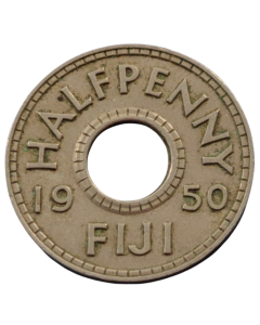 Ilhas Fiji ½ Penny 1950 - Colônia Britânica