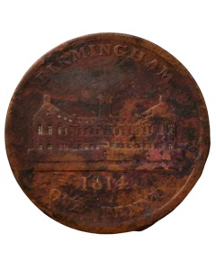 Reino Unido 1 Penny 1814 -  Worcestershire - Birmingham / Casa de Trabalho