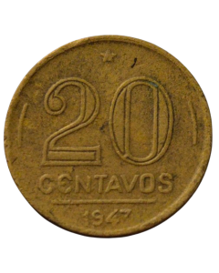 Brasil 20 Centavos 1947 - (7 perna curta)