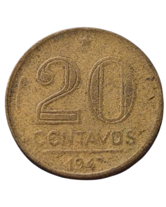 Brasil 20 Centavos 1947 - (7 perna curta)