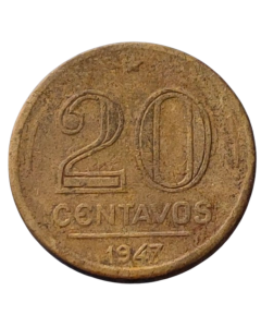 Brasil 20 Centavos 1947 - (7 perna curta)