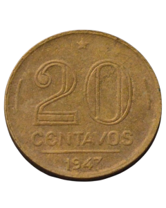 Brasil 20 Centavos 1947 - (7 perna curta)