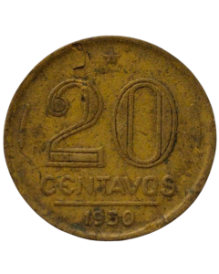 Brasil 20 Centavos 1950 - Batida Dupla