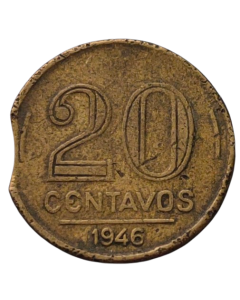 Brasil 20 Centavos 1946 - Falha no Disco