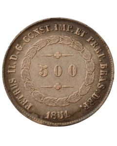 Brasil 500 Réis 1851 - Prata