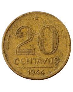 Brasil 20 Centavos 1944 - Sem sigla - Reverso Invertido