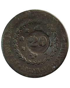 Brasil 40 Réis 1830 R - Com carimbo 20