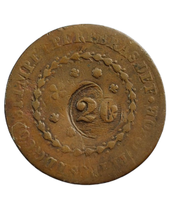 Brasil 40 Réis 1830 R - Com carimbo 20