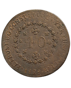 Brasil 40 Réis 1828 R  - Falsa de época