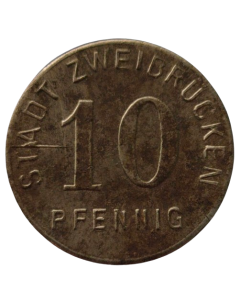 Cidade de Zweibrücken 10 Pfennig 1919