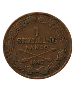 Suécia 1 Skilling 1847