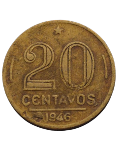 Brasil 20 Centavos 1946 - Reverso Inclinado