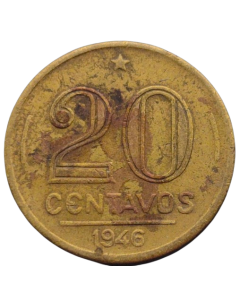 Brasil 20 Centavos 1946 - Reverso Inclinado