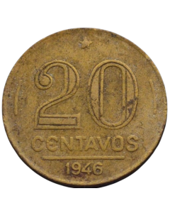 Brasil 20 Centavos 1946 - Reverso Inclinado