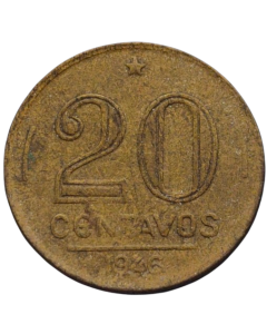 Brasil 20 Centavos 1946 - Reverso Inclinado