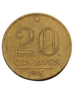 Brasil 20 Centavos 1946 - Reverso Inclinado