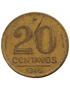 Brasil 20 Centavos 1946 - Reverso Inclinado