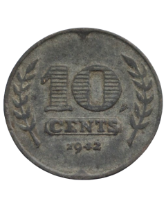 Holanda 10 Cents 1942 - Ocupação Alemã