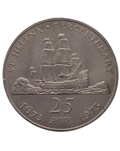 Santa Helena 25 Pence 1973 - Tricentenário do domínio britânico