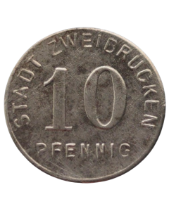 Cidade de Zweibrücken 10 Pfennig 1919