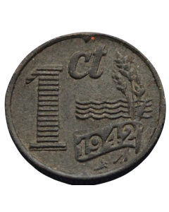 Holanda 1 Cent 1942 - Ocupação Alemã