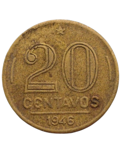 Brasil 20 Centavos 1946 - Reverso Inclinado